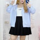 Plus Size Hooded Zip Jacket