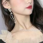 Rhinestone Faux Pearl Alloy Fringed Earring 1 Pair - Gold - One Size