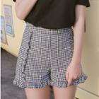 Frill Trim Gingham Shorts