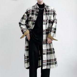 Single Breasted Woolen Long Shirt