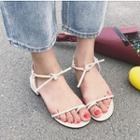 Faux-leather Low-heel Sandals