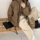 Plain Cropped Puffer Jacket