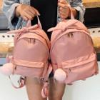 Pompom Accent Tie Bow Backpack