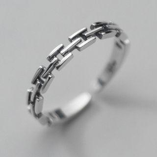 Chain Sterling Silver Open Ring S925 Silver Ring - Silver - One Size