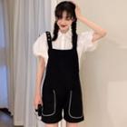 Short-sleeve Blouse / Wide-leg Jumper Shorts