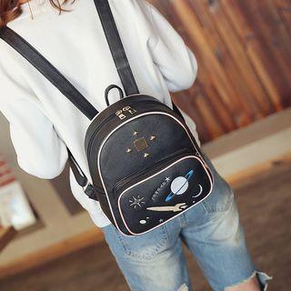 Planet Embroidered Backpack