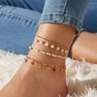 Set Of 4: Anklet 10175 - Gold - One Size