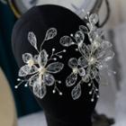 Floral Hair Pin 1 Pair - White - One Size