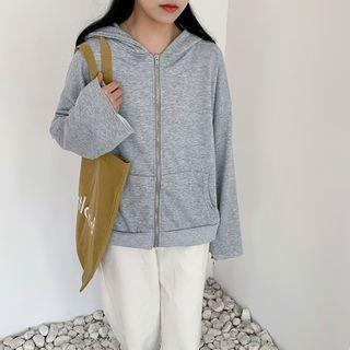 Loose-fit Plain Zip Sweatshirt