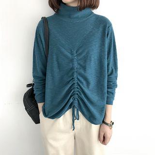 Mock Neck Drawstring Sweater