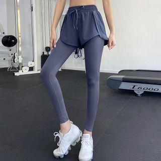 Mock Two-piece Insert Leggings Sweatshorts