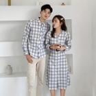 Couple Matching Plaid Shirt / Midi A-line Shirtdress