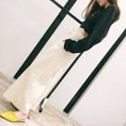 Set: Plain Long-sleeve T-shirt + Wide Leg Pants