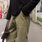 Faux-leather Flap Belt Bag