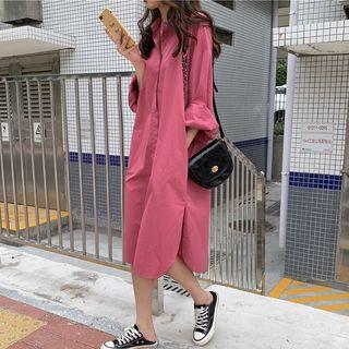 Medium Long Shirtdress As Shown In Figure - One Size