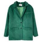 Plain Woolen Blazer Green - One Size