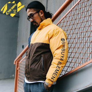 Patchwork Lettering Padded Jacket