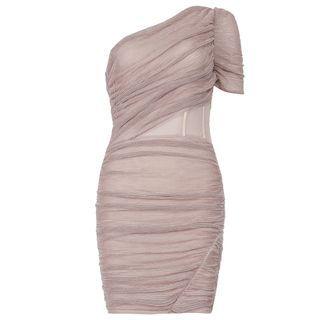 One-shoulder Glitter Sheath Cocktail Dress