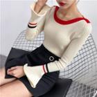 Colour Block Bell-sleeve Top
