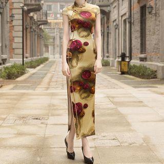 Short-sleeve Dotted Qipao