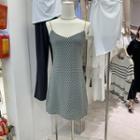 Open-back Dotted Spaghetti-strap Dress