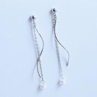 S925 Silver Crystal Drop Earrings