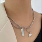 Alloy Star Layered Necklace Silver - One Size