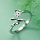 Flower Ring S925 - 1 Pr - Silver - One Size
