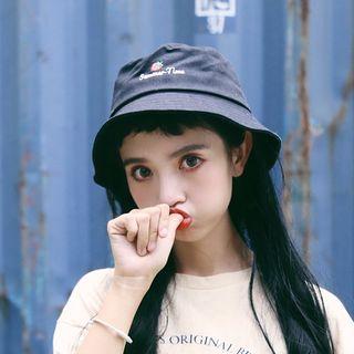 Embroidered Strawberry Letter Bucket Hat