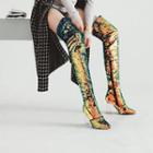 Sequined Chunky-heel Over-the-knee Boots