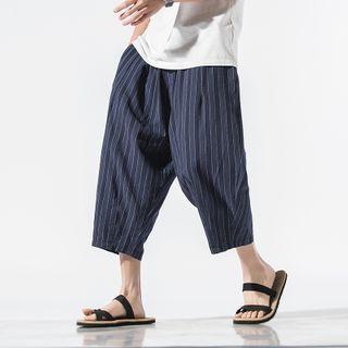 Capri Striped Linen Harem Pants