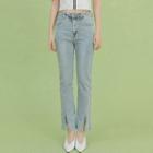 Slit High-waist Boot-cut Jeans