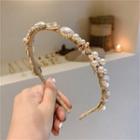 Faux Pearl Headband White Faux Pearl - Gold - One Size