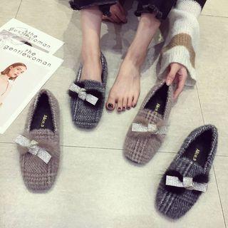 Rhinestone Furry Flats