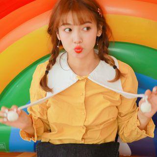 Color Block Collared Blouse