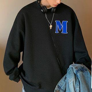 M Applique Waffle Sweatshirt