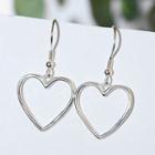 925 Sterling Silver Heart Dangle Earring Silver - One Size