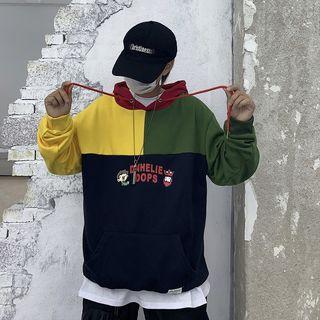 Couple Loose-fit Colorblock Light Hoodie