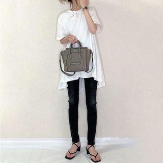 Short-sleeve Asymmetrical T-shirt White - One Size