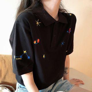 Star Embroidered Short-sleeve Polo-shirt