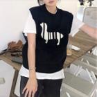 Dog Embroidered Sweater Vest