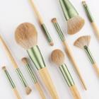 Set Of 10: Makeup Brush Beige & Green - One Size