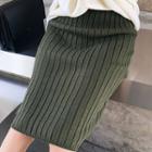 Rib-knit H-line Skirt