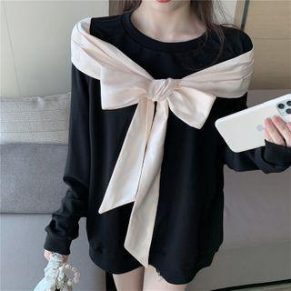 Mock Two-piece Ribbon Sweatshirt