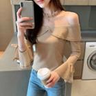 Long-sleeve Cutout Paneled Top