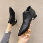 Pointy Low Heel Ankle Boots