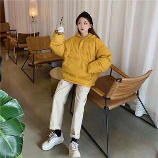 Half-buttoned Padded Hoodie