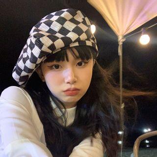 Checkerboard Beret Check - Black & White - M