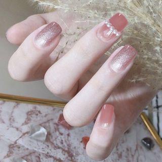Pearl Faux Nail Patch As Shown In Figure - One Size
