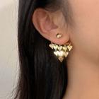 Heart Alloy Fringed Earring 1 Pair - A3226 - Gold - One Size